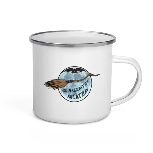 All Hallows' Eve Aviation Logo Enamel Mug