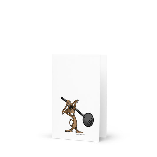 Mace Monkey Exercise Greeting card