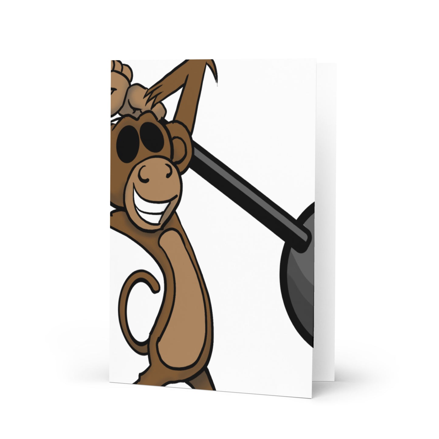 Mace Monkey Exercise Greeting card