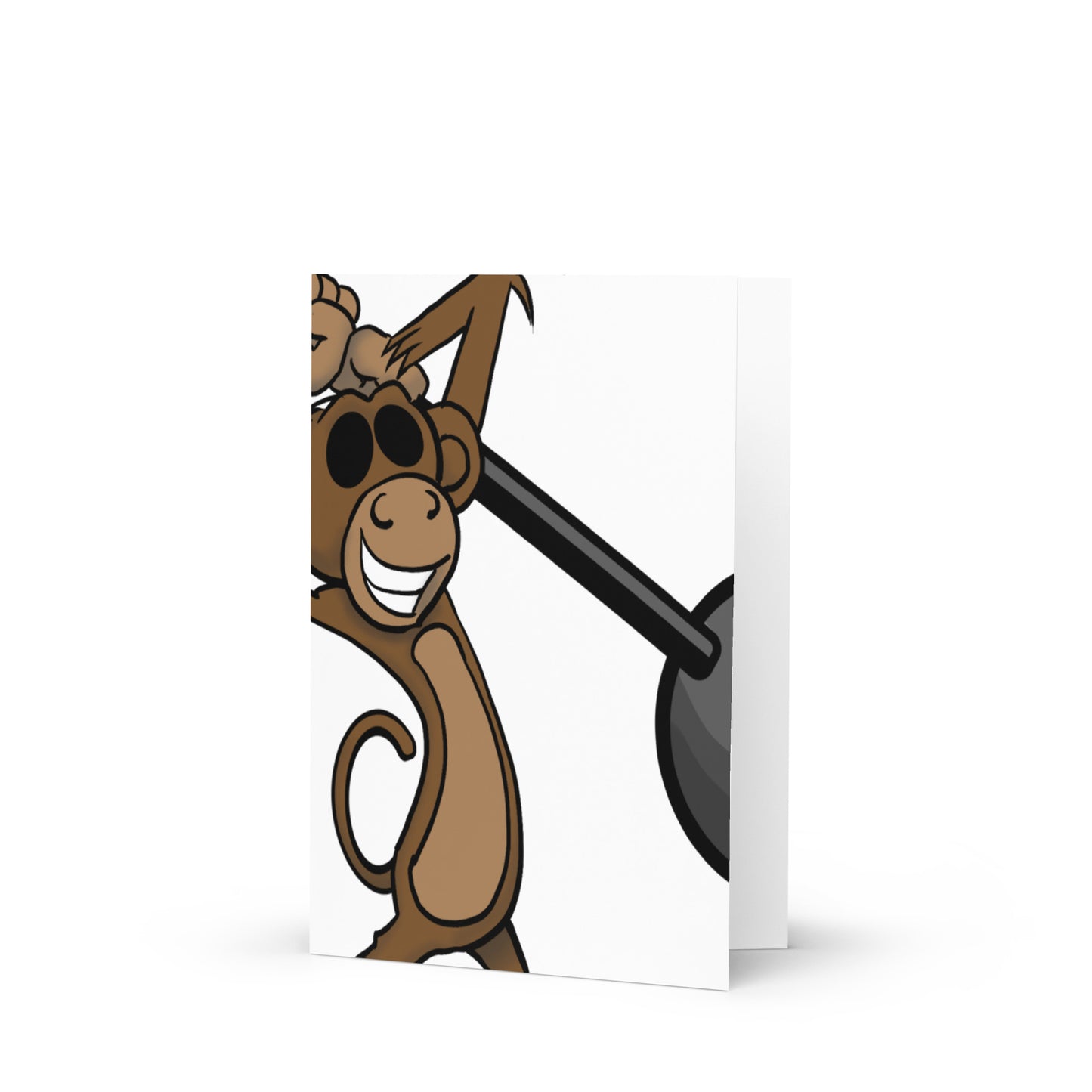 Mace Monkey Exercise Greeting card