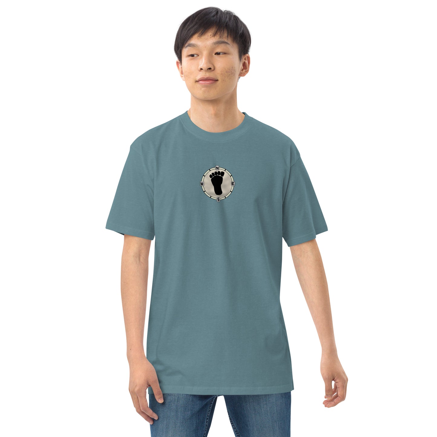 Foot Print Compass Men’s premium heavyweight tee 3 colors available!