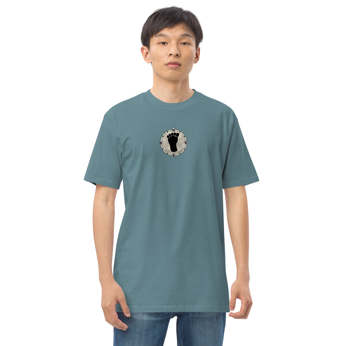 Foot Print Compass Men’s premium heavyweight tee 3 colors available!