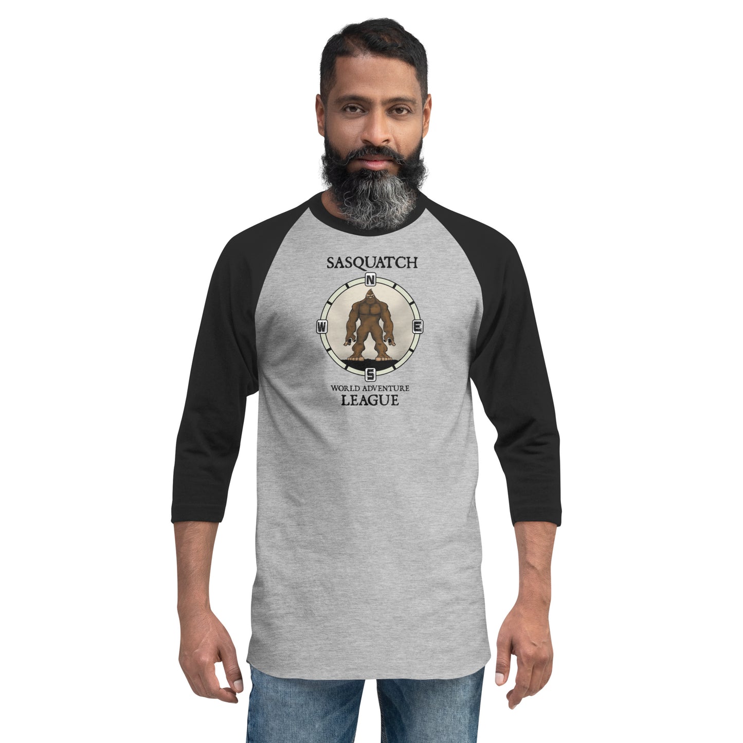 Sasquatch World Adventure League 3/4 sleeve raglan shirt 5 colors available!