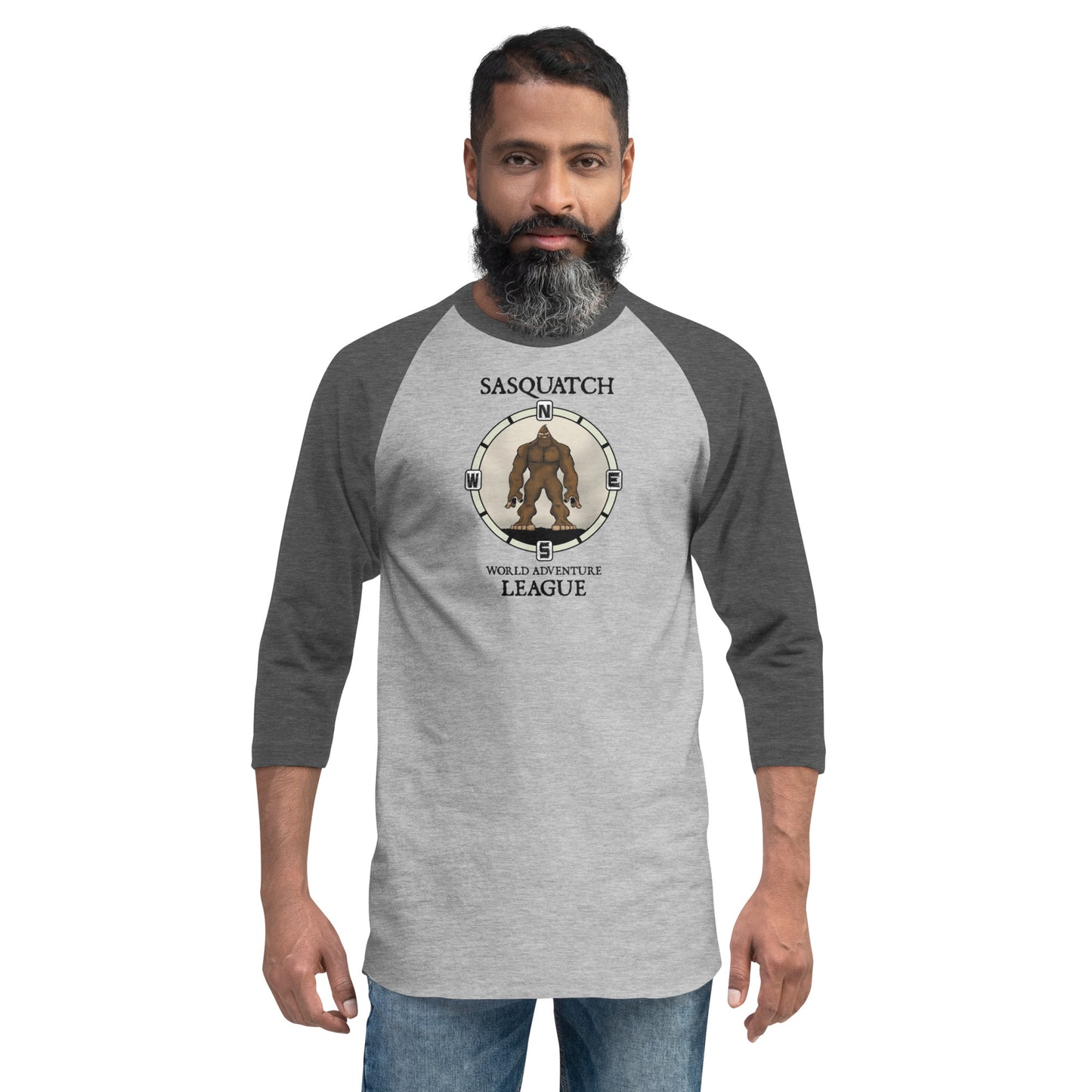 Sasquatch World Adventure League 3/4 sleeve raglan shirt 5 colors available!