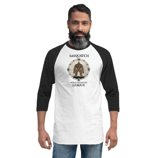 Sasquatch World Adventure League 3/4 sleeve raglan shirt 5 colors available!