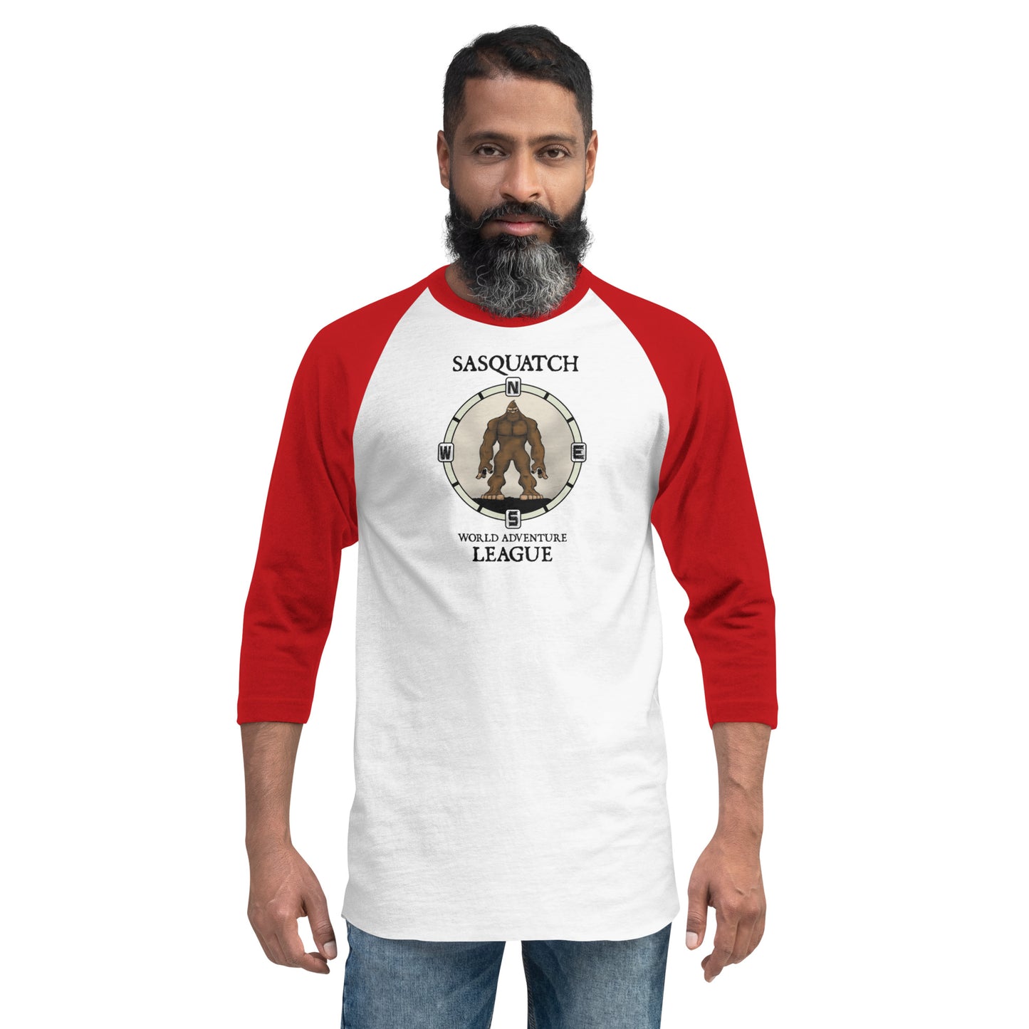 Sasquatch World Adventure League 3/4 sleeve raglan shirt 5 colors available!