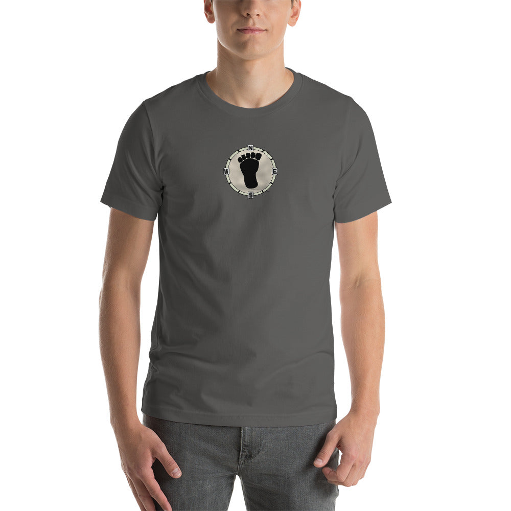 Squatch Compass on front Unisex t-shirt 12 colors available!