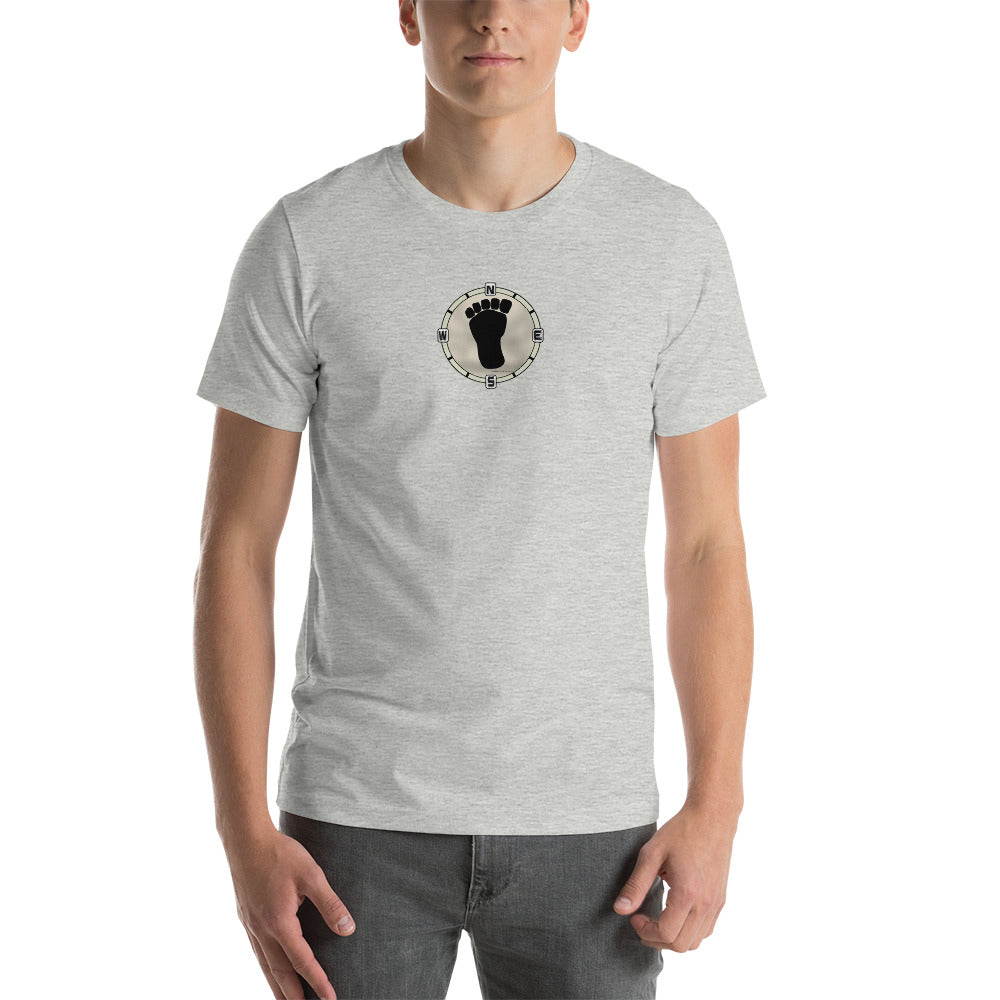 Squatch Compass on front Unisex t-shirt 12 colors available!