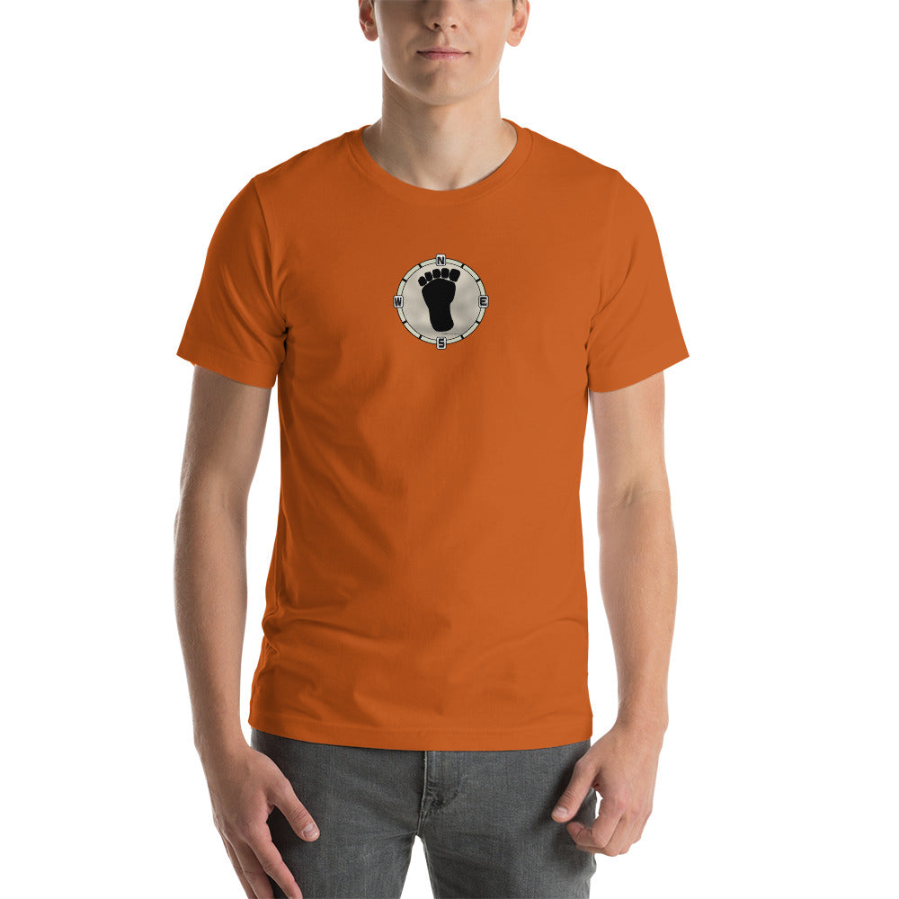 Squatch Compass on front Unisex t-shirt 12 colors available!