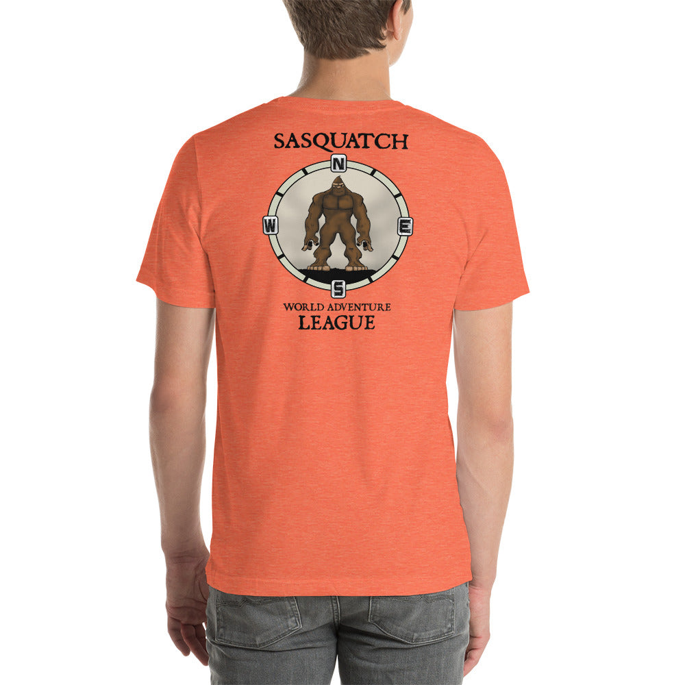 Squatch Compass on front Unisex t-shirt 12 colors available!