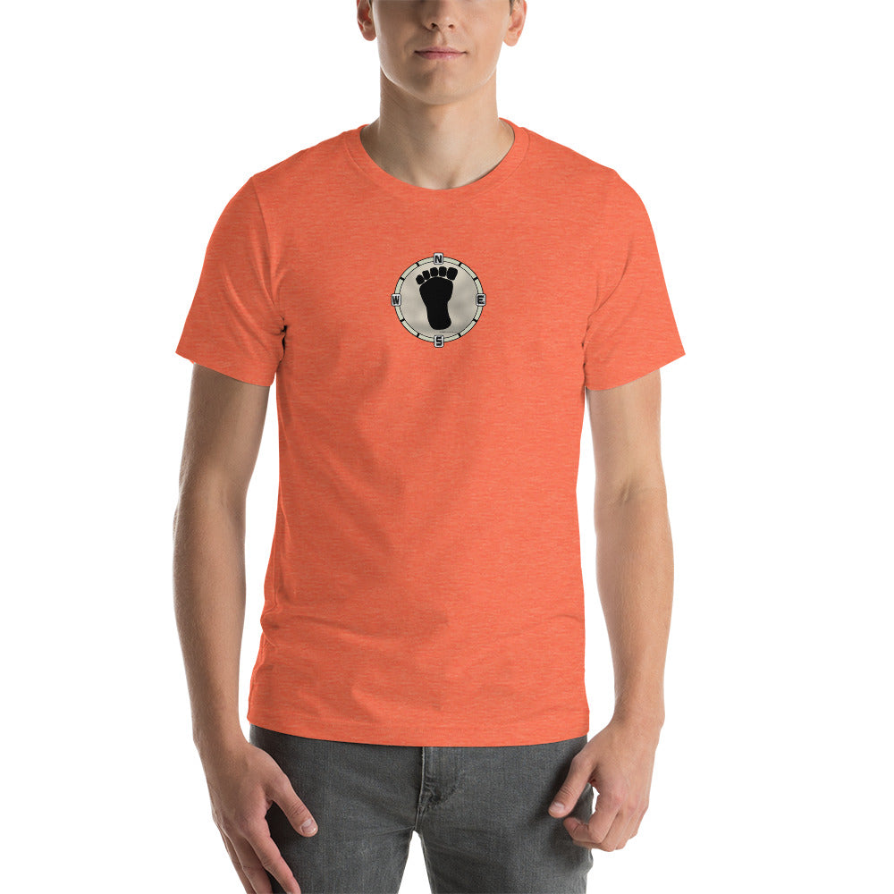 Squatch Compass on front Unisex t-shirt 12 colors available!