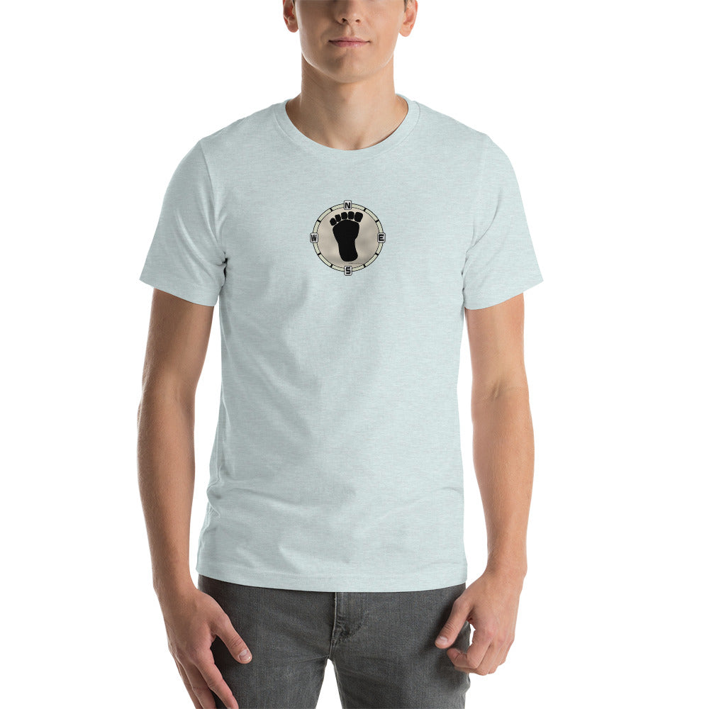 Squatch Compass on front Unisex t-shirt 12 colors available!