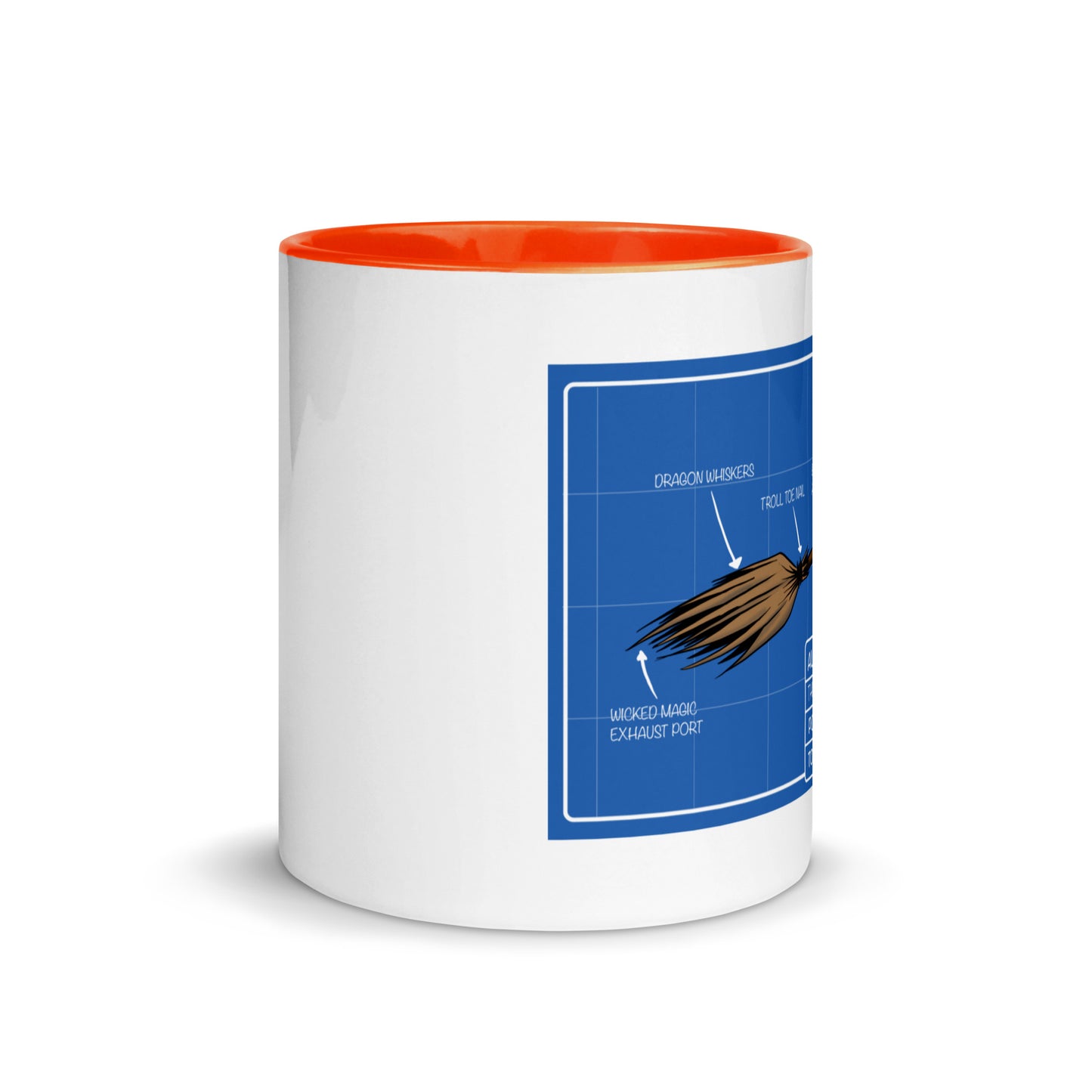 Flying Broom Aviation Blueprint Mug with color inside
