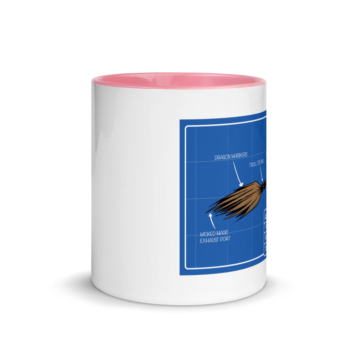 Flying Broom Aviation Blueprint Mug with color inside