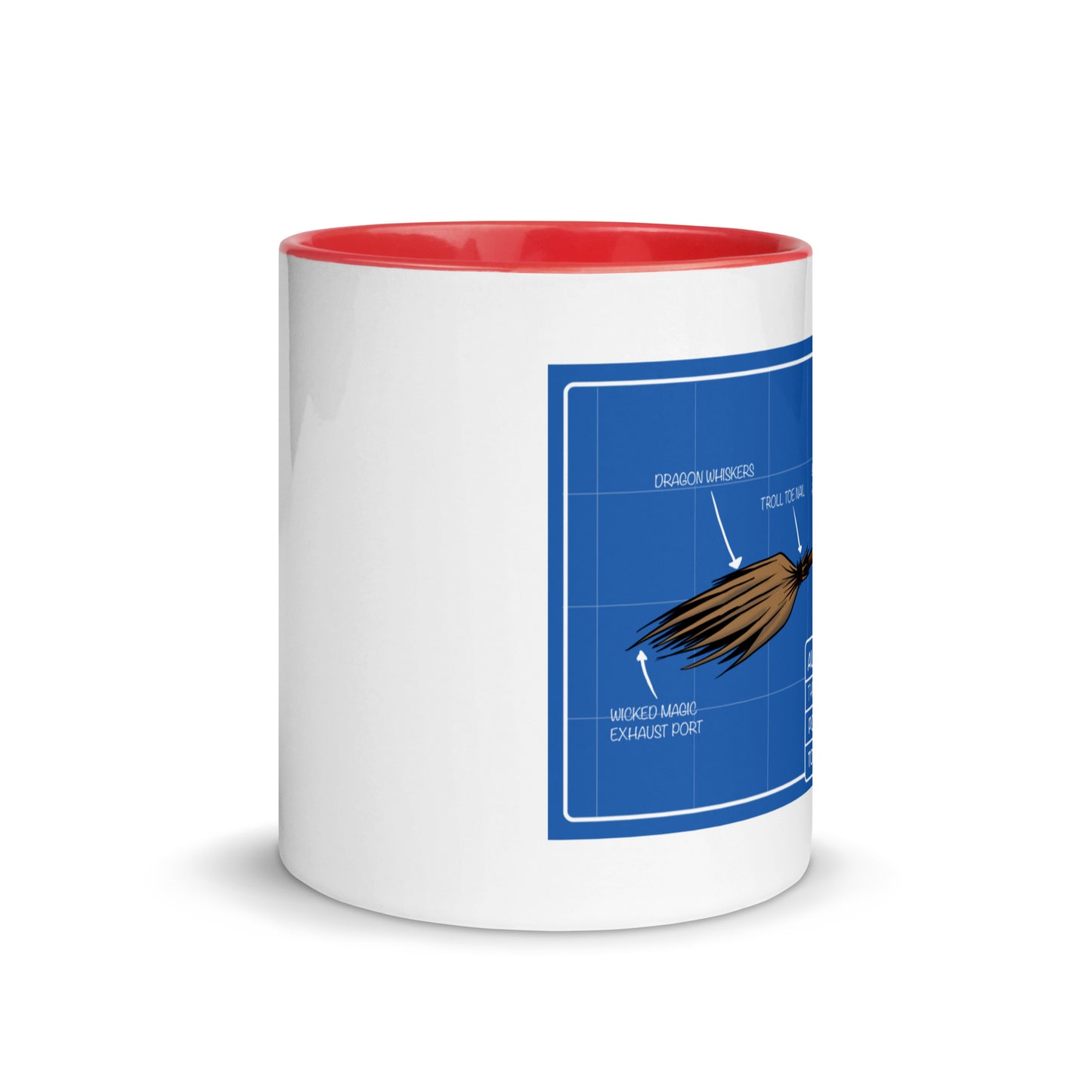 Flying Broom Aviation Blueprint Mug with color inside