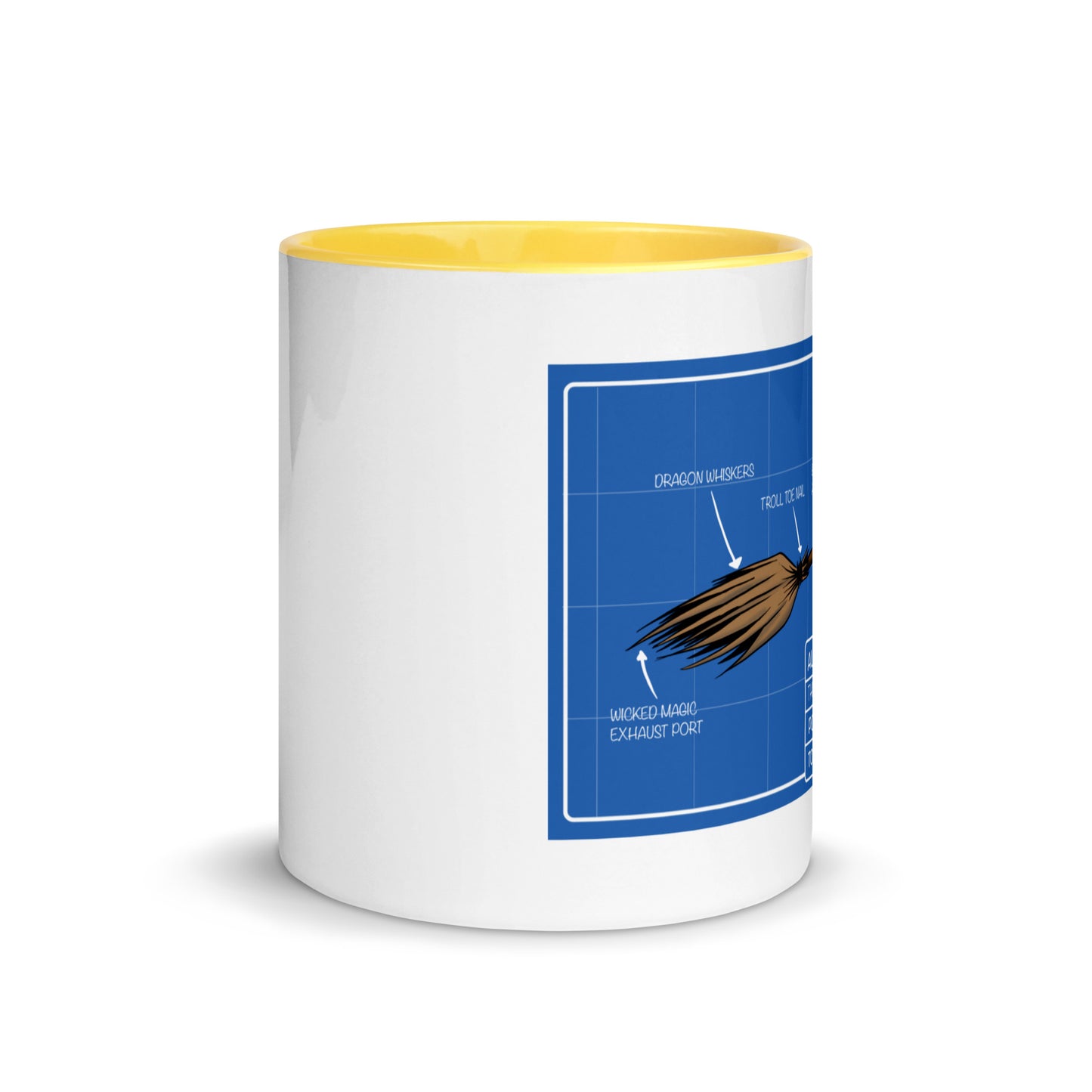 Flying Broom Aviation Blueprint Mug with color inside